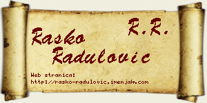 Raško Radulović vizit kartica